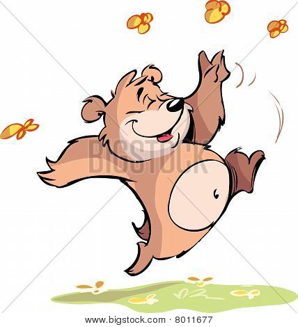 happy bear in park