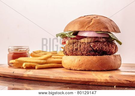 Burger and French Fries