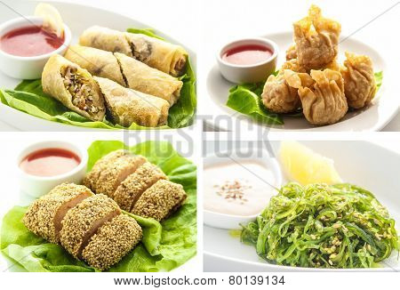 Set of dishes in the dough