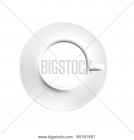 White porcelain Cup with saucer for coffee and tea