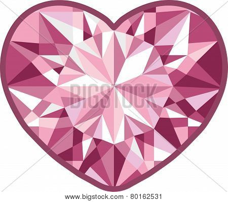 Diamond heart on a white background.  illustration for Your desing.