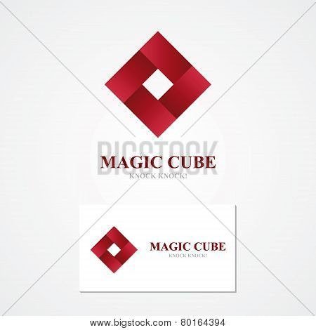 Square logo with business card template