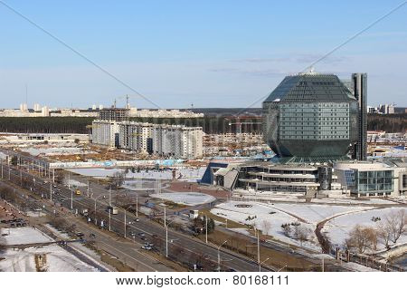 Building Of National Library Of Belarus In Minsk