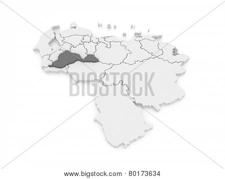 Map of Barinas. Venezuela. 3d