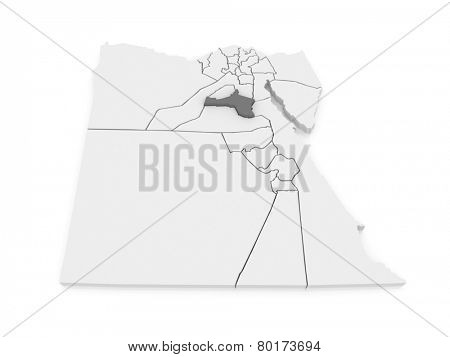 Map of Beni Suef. Egypt. 3d