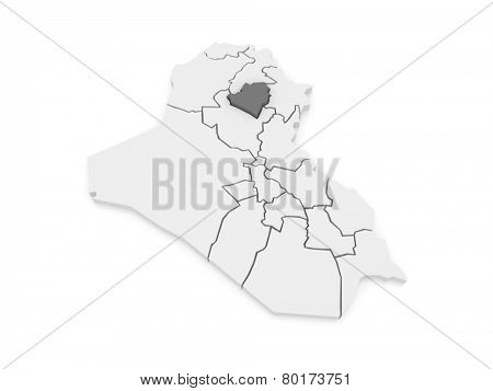 Map of Kirkuk. Iraq. 3d