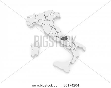 Map of Molise. Italy. 3d