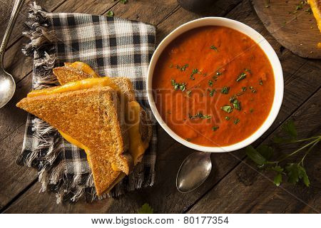 Homemade Grilled Cheese With Tomato Soup