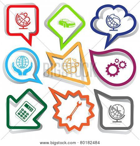 Business set. Paper stickers. Vector illustration.