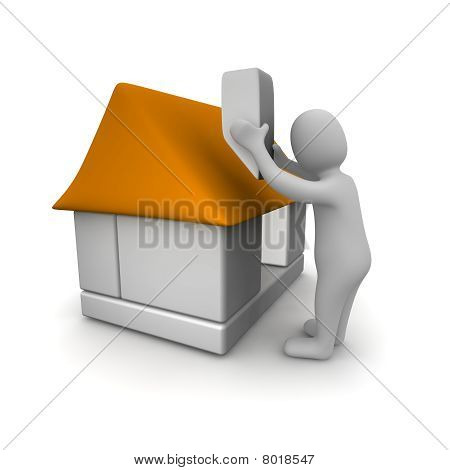 Costruzione casa uomo