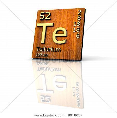 Tellurium Form Periodic Table Of Elements - Wood Board
