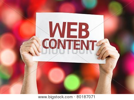 Web Content card with colorful background with defocused lights