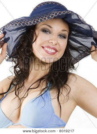 Cappello blu sulla Summer Girl