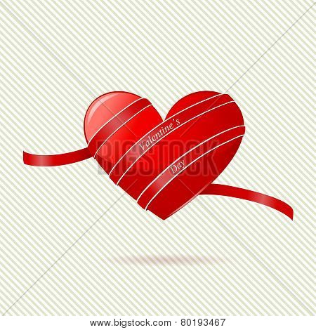 Heart on striped background