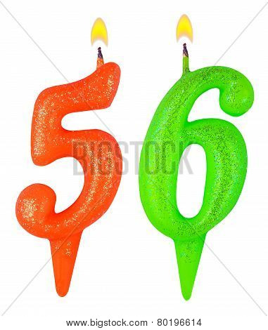 Birthday Candles Number Fifty Six