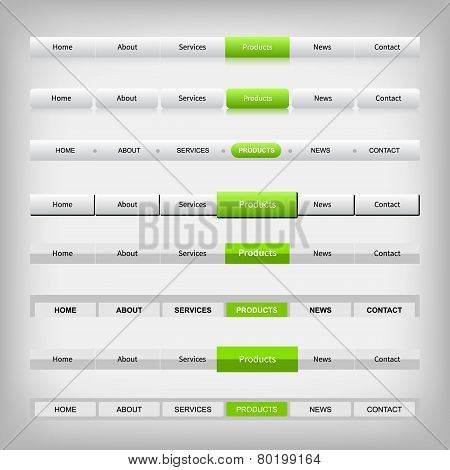 Metallic Web Navigation Menu