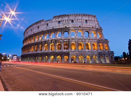 Light trails at Colosseum