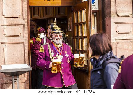 Carnival People Move To The Roemer With Music To Enter The Town Hall