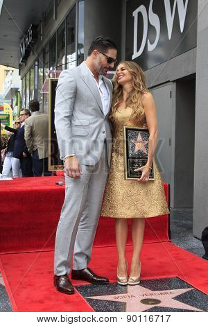 LOS ANGELES - MAY 7:  Joe Manganiello, Sofia Vergara at the Sofia Vergara Hollywood Walk of Fame Ceremony at the Hollywood Blvd on May 7, 2015 in Los Angeles, CA