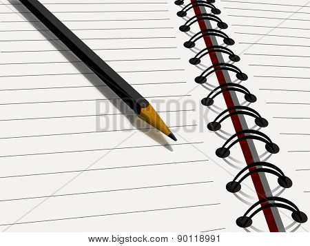 Pencil on notebook