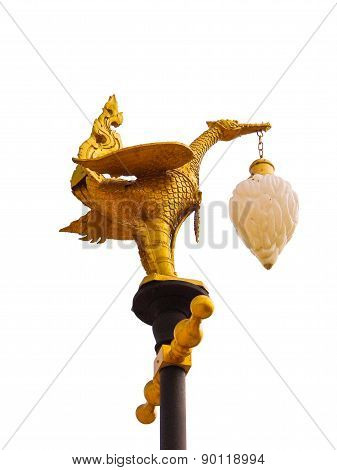 Golden swan street lamp in Thailand