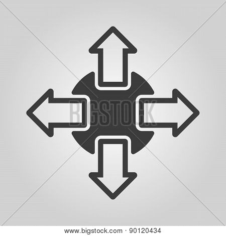 The Navigation Icon. Arrows Symbol. Flat
