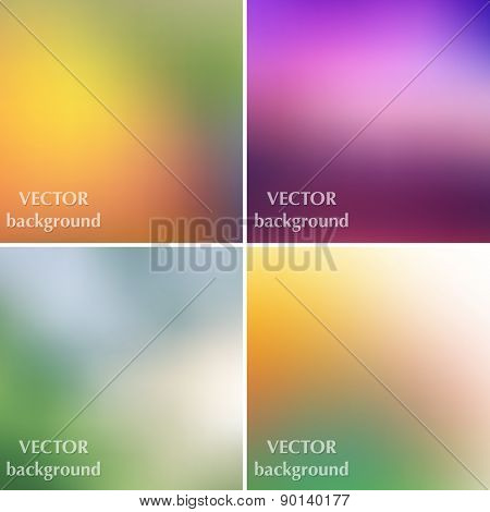 Abstract Colorful Blurred Vector Backgrounds Set 10