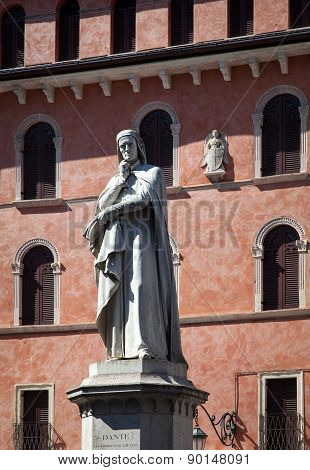 Statue Of Dante Alighieri In Verona