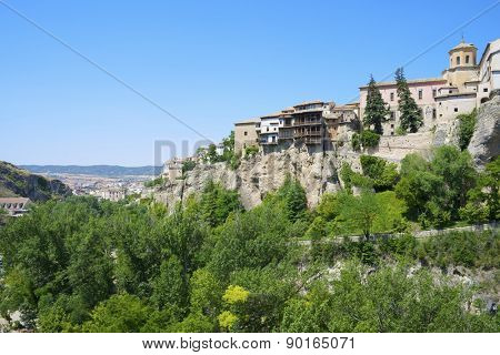 Buildings known as Casas Colgadas in Cuenca, Castilla La Mancha, Spain.