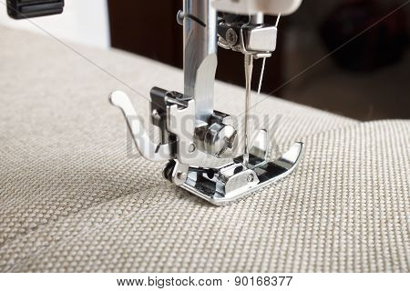 Sewing Machine Foot And Item Of Clothing