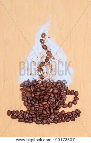 Coffee Cup Made From Roasted Beans