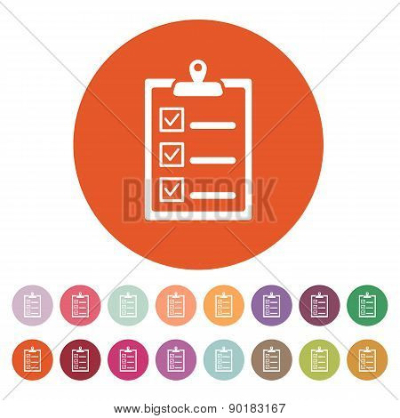 The Checklist Icon. Clipboard Symbol. Flat