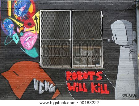 Mural art at East Williamsburg in Brooklyn