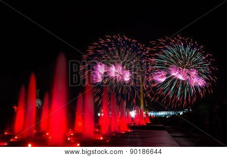 Fireworks In Victory Park In Honor Of The 70 Anniversary Of The Victory Of The Ussr Over Fascist Ger