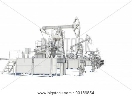 Row of Oil and Gas Pump Jacks