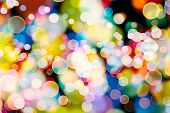 Festive Background With Natural Bokeh And Bright Golden Lights. Vintage Magic Background With Color