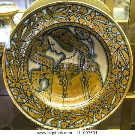ceramic plates Of The Bargello, Florence, Italy