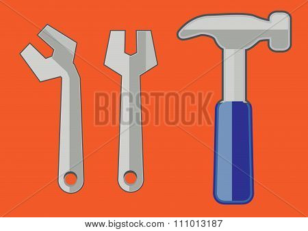 tools - hammer and spanner