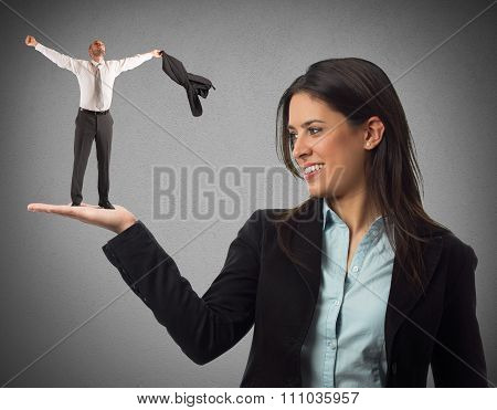 Exultant businessman