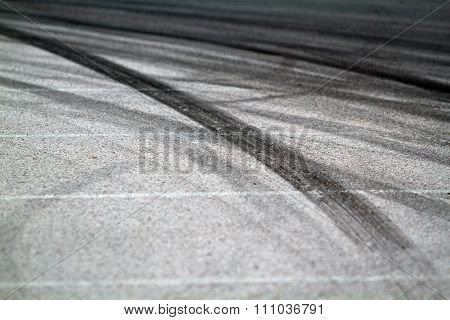 Tire Marks On Road Track