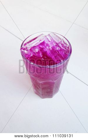 Glass Of Butterfly Pea Flower Juice - Herb Drink