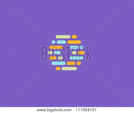 Abstract letter O logo.  Dynamic code vector unusual font.
