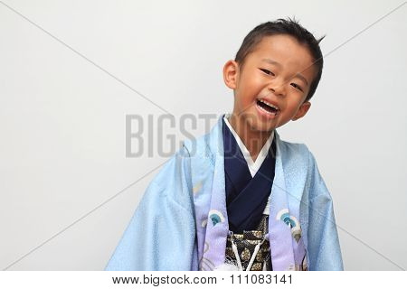 Japanese boy selebrating Seven Five Three (7-5-3) festival (5 years old)