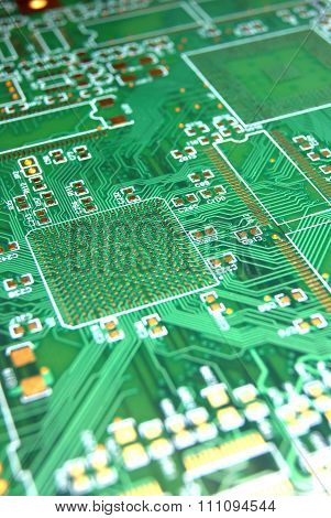 Printed circuit board green electronic background