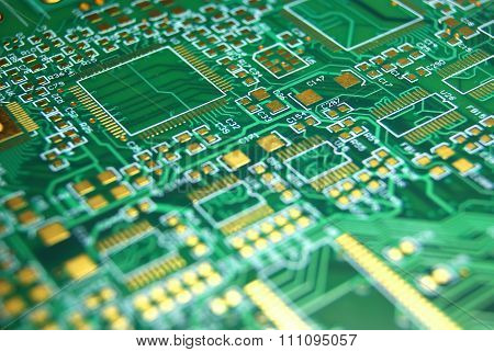 Printed circuit board green electronic background