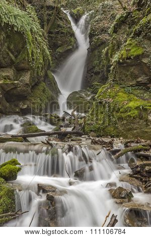 wonderful view of Leshnishki Waterfall in deep forest