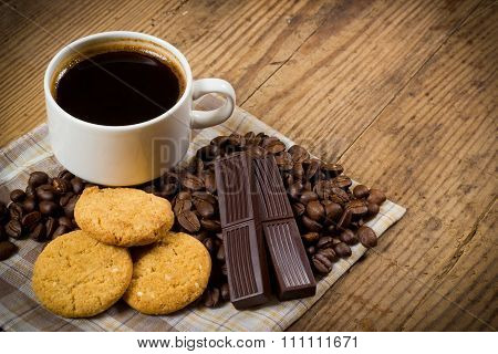 Cup Of Coffee With Cookies