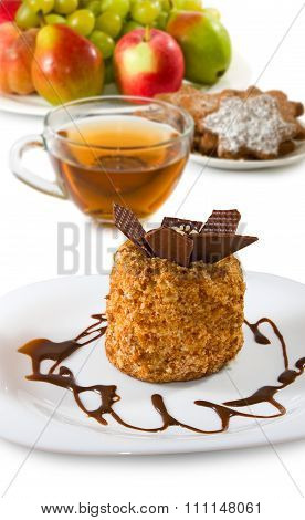 Image Of A Tasty Cakes And Acup Of Tea