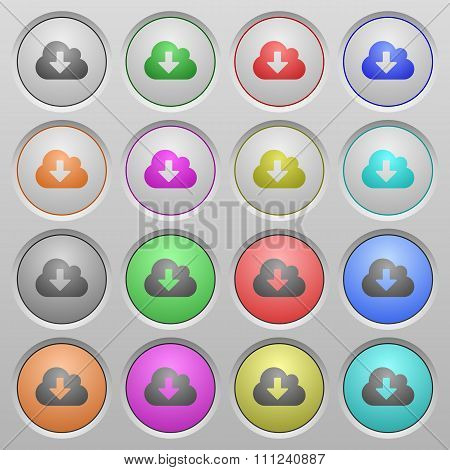 Cloud Download Plastic Sunk Buttons