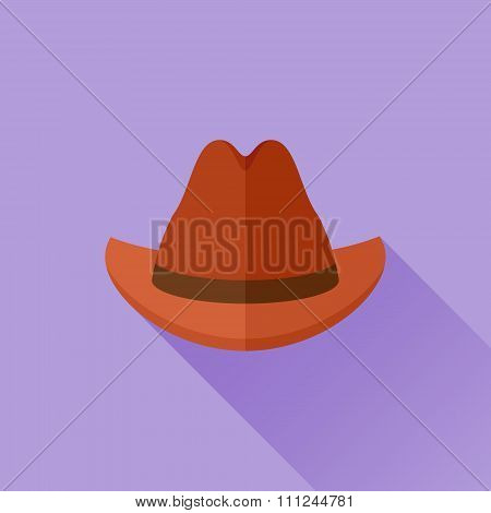 Cowboy hat flat icon